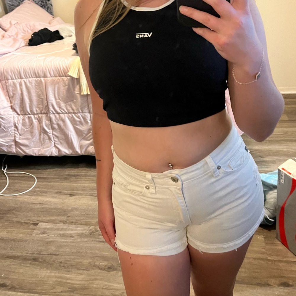 White Jean shorts